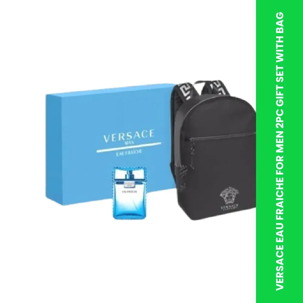 versace eau fraiche for men 2pc gift set with bag themed