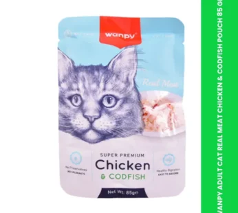 WANPY ADULT CAT REAL MEAT CHICKEN & CODFISH POUCH 85 GM