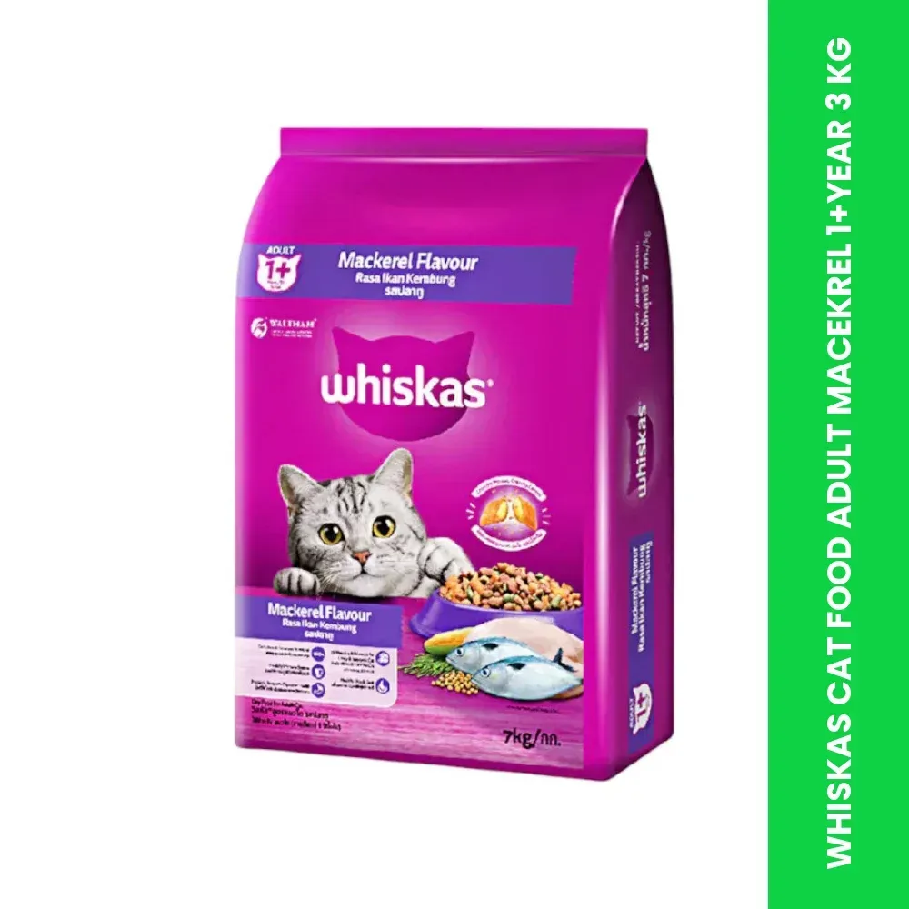 whiskas cat food adult macekrel 1 year 3 kg themed