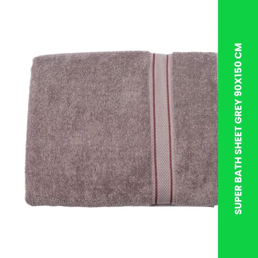 super bath sheet grey 90x150 cm themed