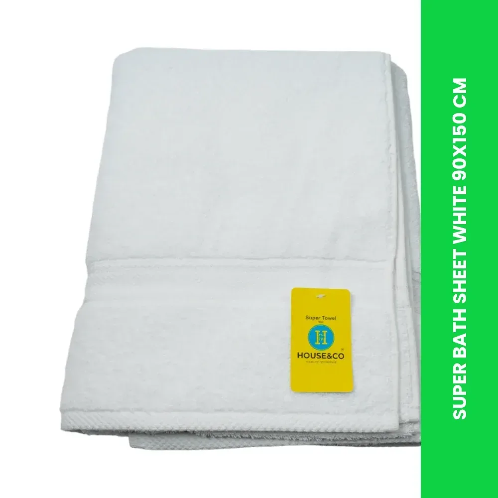 super bath sheet white 90x150 cm themed